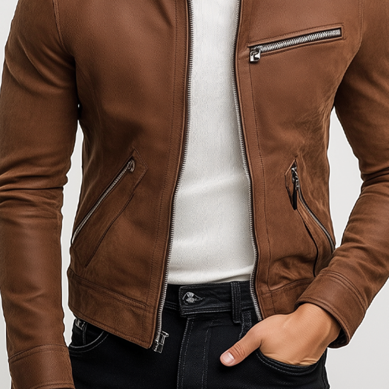 Men's Retro Stand Collar Zipper