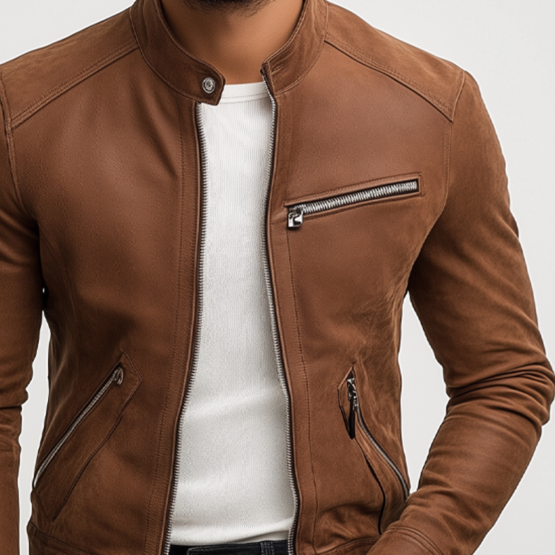 Men's Retro Stand Collar Zipper
