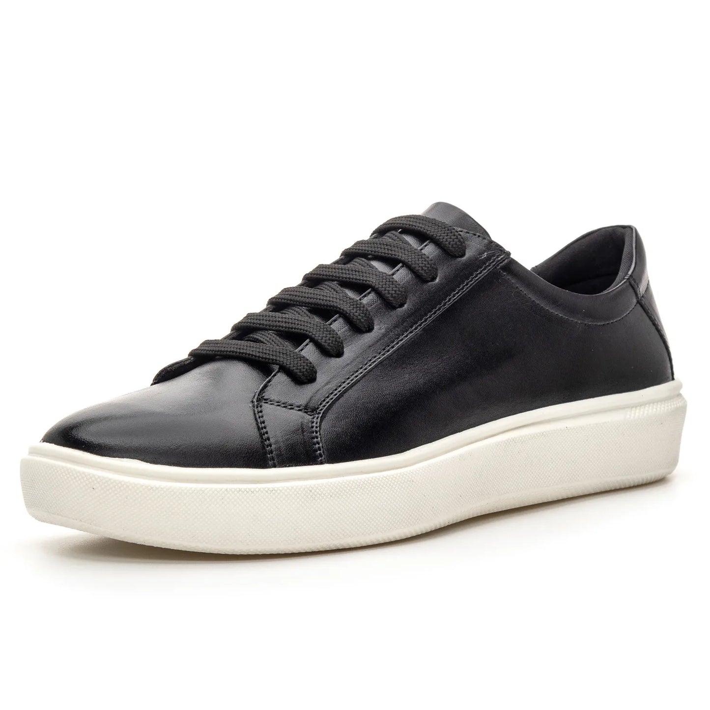 Casual Leather Trainer with Black Laces