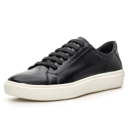 Casual Leather Trainer with Black Laces