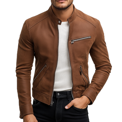 Men's Retro Stand Collar Zipper