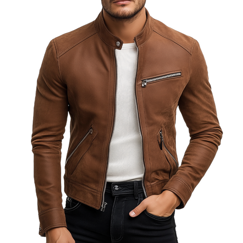 Men's Retro Stand Collar Zipper