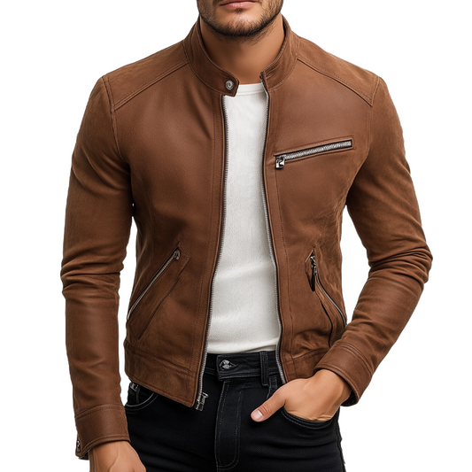 Men's Retro Stand Collar Zipper