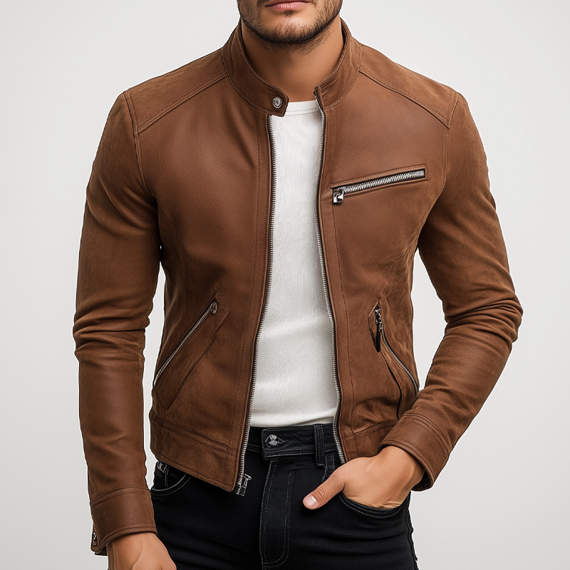 Men's Retro Stand Collar Zipper